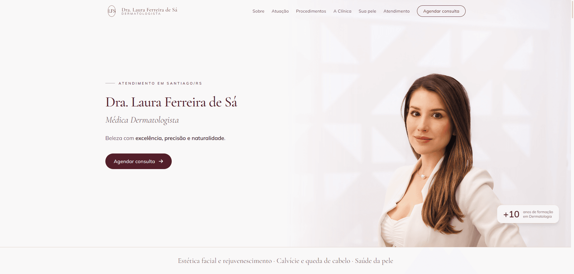 Print oficial do site Dra. Laura Ferreira de Sá