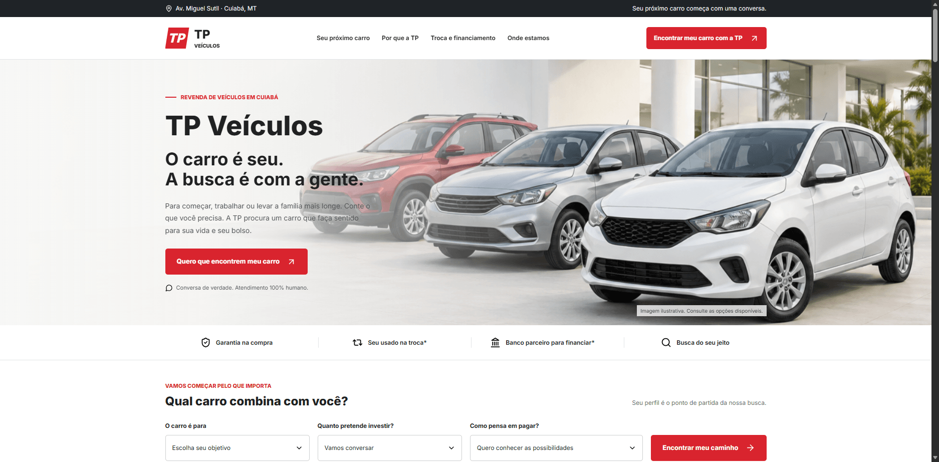 Versão Desktop do site TP Veículos no MacBook Pro