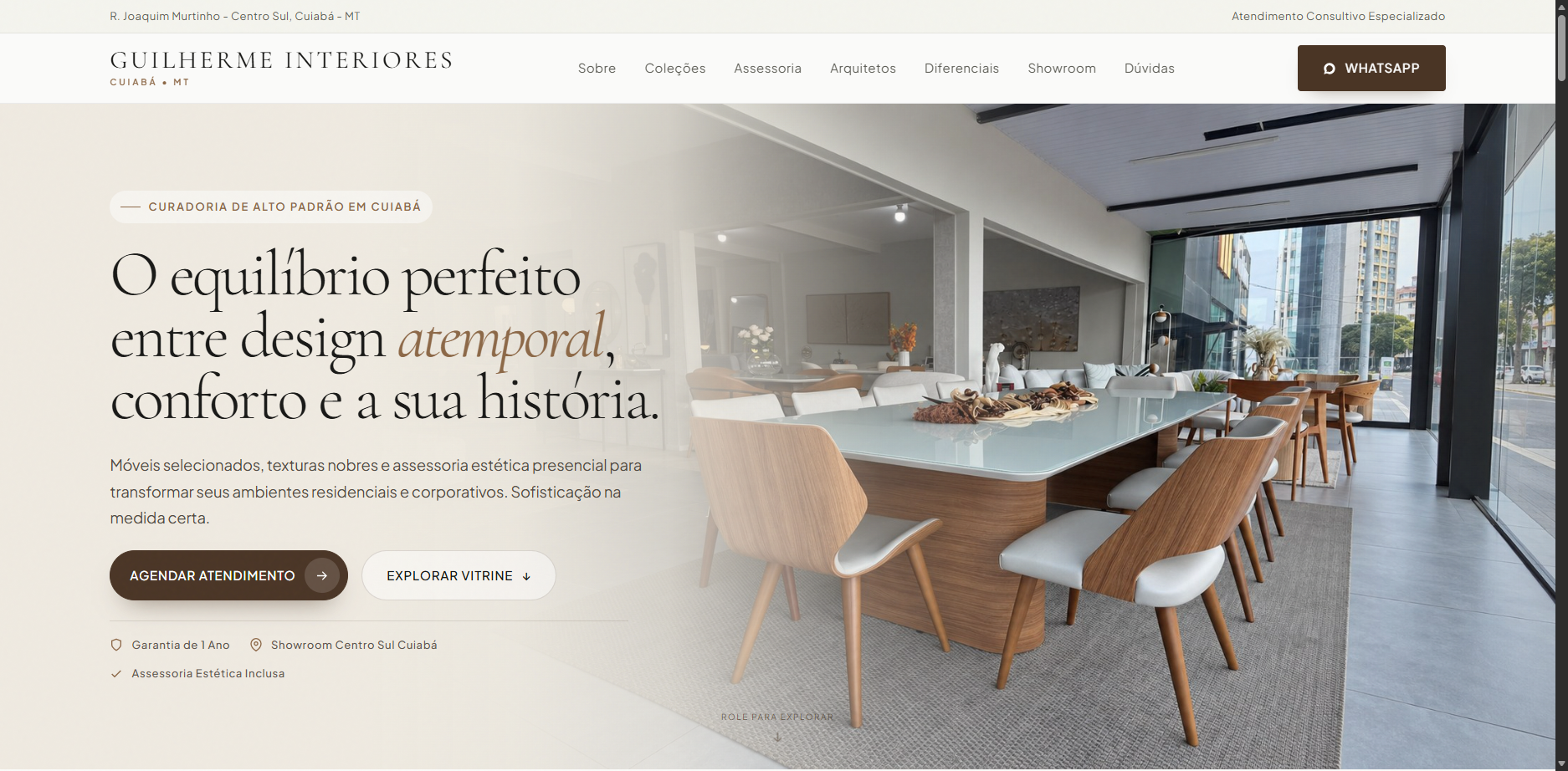 Site de Guilherme Interiores no MacBook