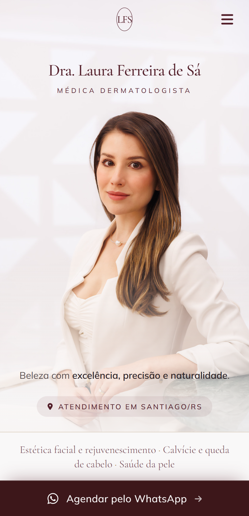 Site de Dra. Laura Ferreira de Sá no iPhone