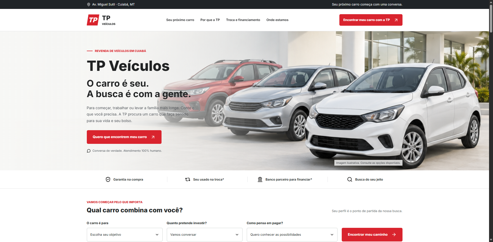 Site de TP Veículos no MacBook